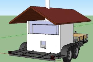 Rocket Oven on a Trailer with a roof