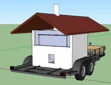 Rocket Oven on a Trailer with a roof